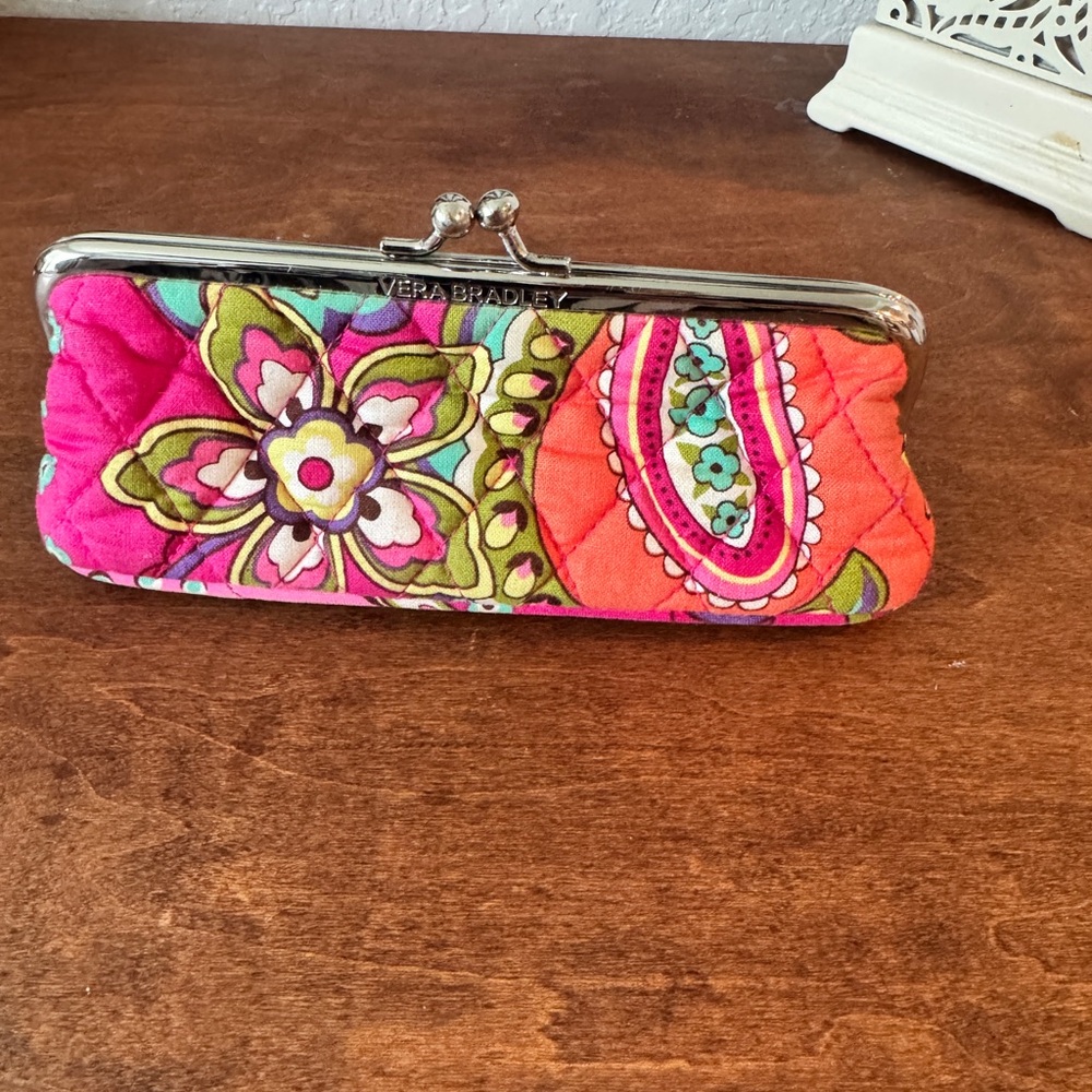 Vera Bradley Pink and Green Floral Clutch  (GT)